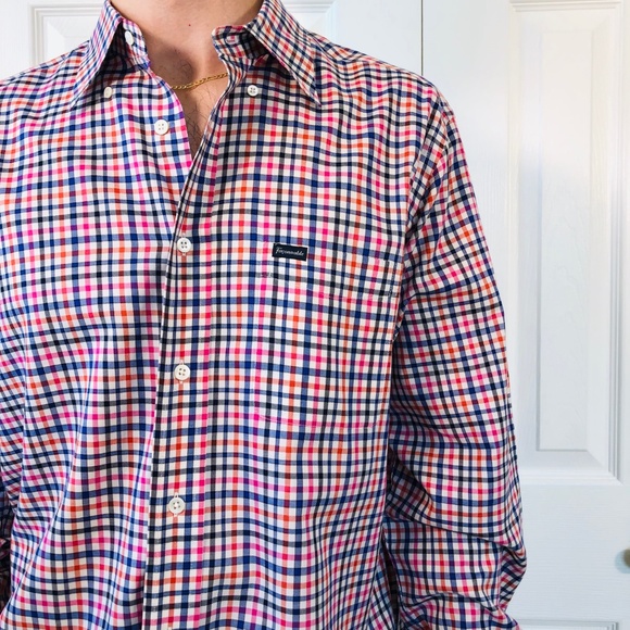Faconnable Club Multicolor Check Casual Shirt L - Picture 3 of 8